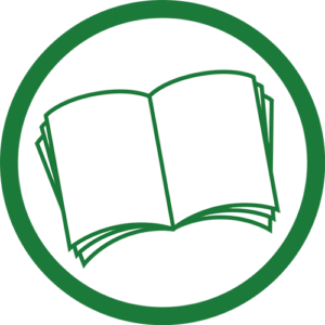 Auf dem Bild ist ein offenes Buch dargestellt. Es ist ein einfaches Bild, das die typische Form eines Buches zeigt: zwei Buchdeckel, die aufgeklappt sind und mehrere Blätter darunter andeuten.